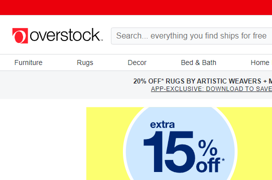 Overstock Home Page